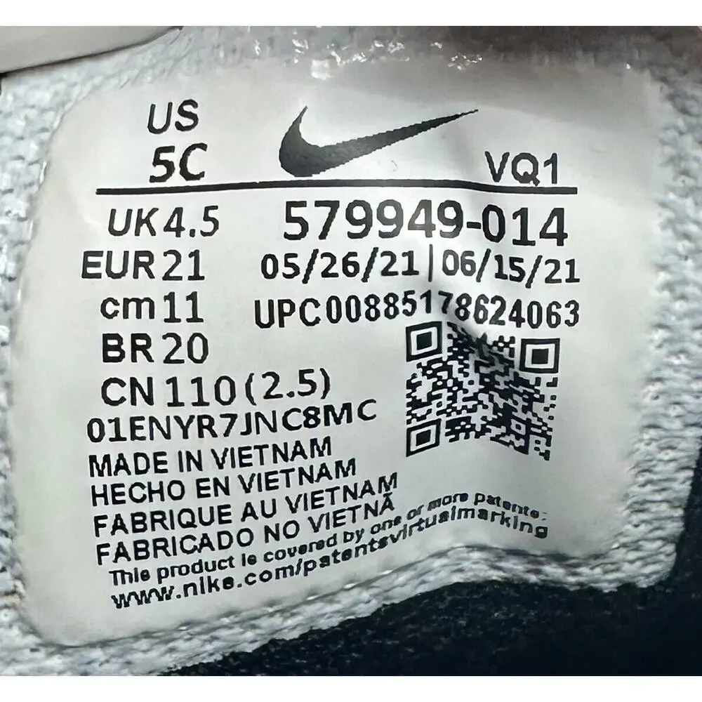 Nike Capri 3 LTR (TDV) Black/White Toddler Sneakers Size 5C 579949‎ 014